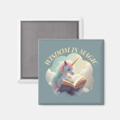 Wijsheid is magie - Schattigee eenhoorn Magneet (Voorkant / Achterkant)