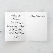 Wijsheid, Kalmte, & de Engel van de Welvaart Feestdagen Kaart (Binnen)