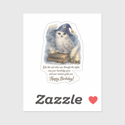 Wijsheid Kennis Sneeuwuil Verjaardag Stickers (Vel)