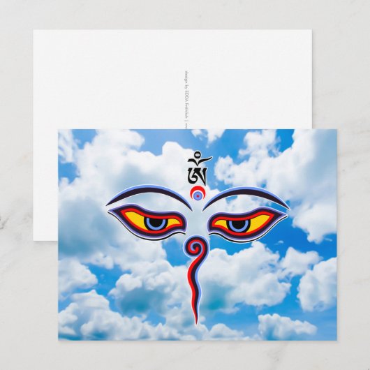 Wijsheid Ogen Van Boeddha - Bodhnath tempel ogen Briefkaart (Voorkant / Achterkant)