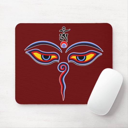 Wijsheid Ogen Van Boeddha - Bodhnath tempel ogen Muismat (Met muis)