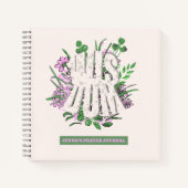 Wijsheid Roze bloemen en bladeren Typografie Notitieboek (Voorkant)