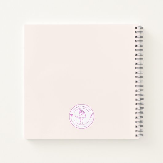 Wijsheid Roze bloemen en bladeren Typografie Notitieboek (Achterkant)