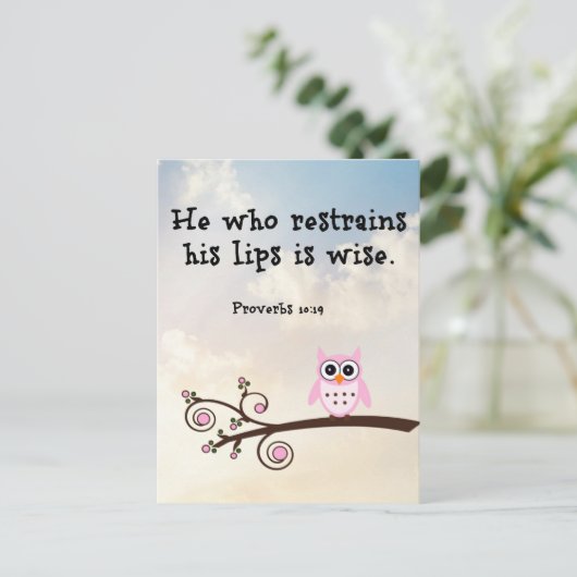 Wijsheid - Spreuken 10:19 Briefkaart (Staand voorkant)