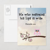 Wijsheid - Spreuken 10:19 Briefkaart (Voorkant / Achterkant)