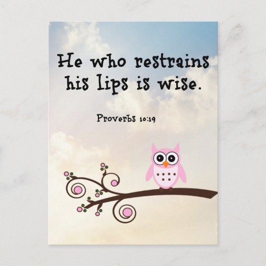 Wijsheid - Spreuken 10:19 Briefkaart (Voorkant)
