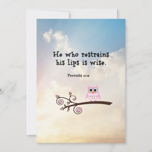 Wijsheid - Spreuken 10:19 Kaart (Voorkant)