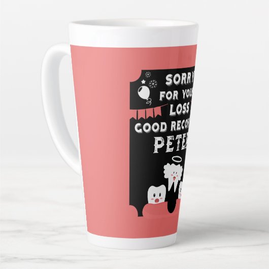 Wijsheid Tanden Extractie Get Well Latte Mok (Linkerhoek)