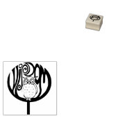 Wijsheid uil rubberstempel (Gestempeld)