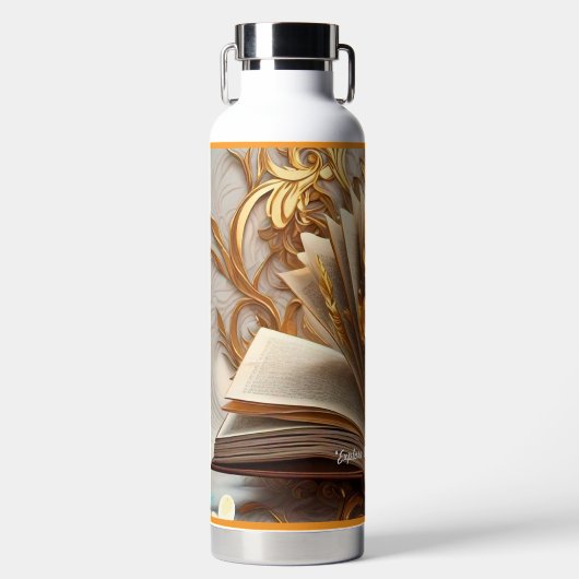 "Wijsheid van het boek" Waterfles (Voorkant)