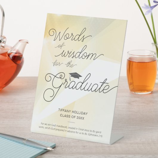 Wijsheid voor het Afstuderen goud Reclamebord Met Voetstuk (Insitu)