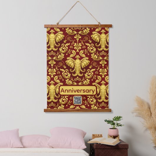 Wijsheid & Welvaart: Het Koninklijke Olifant Symbo Hangend Wandkleed (Slaapkamer)