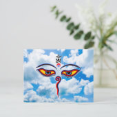 Wijsheidsogen van Boeddha - Bodhnath tempelogen Briefkaart (Staand voorkant)