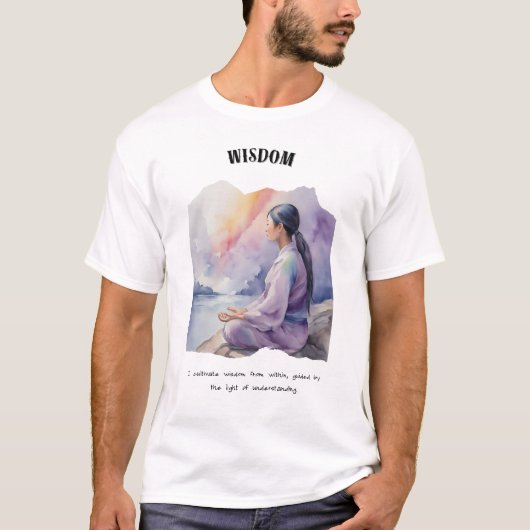 wijsheidspositieve bevestiging t-shirt (Voorkant)