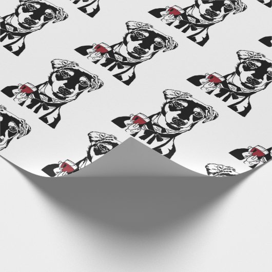 wijshond cadeaupapier (Hoek)