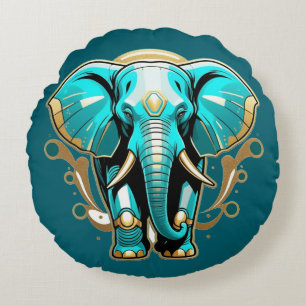 Wijze als een olifant geborsteld polyester rond kussen