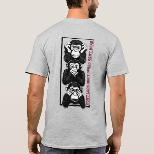 wijze apen t-shirt (Achterkant)