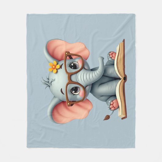 Wijze Baby Olifant Fleece Deken (Voorkant)