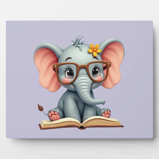 Wijze Baby Olifant Fotoplaat (Voorkant)