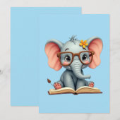 Wijze Baby Olifant Kaart (Voorkant / Achterkant)