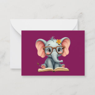 Wijze Baby Olifant Notitiekaartje