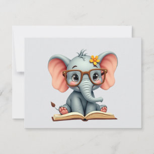 Wijze Baby Olifant Notitiekaartje