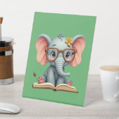 wijze Baby-olifant Reclamebord Met Voetstuk (Insitu)