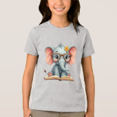 Wijze Baby Olifant Tri-Blend Shirt (Voorkant)