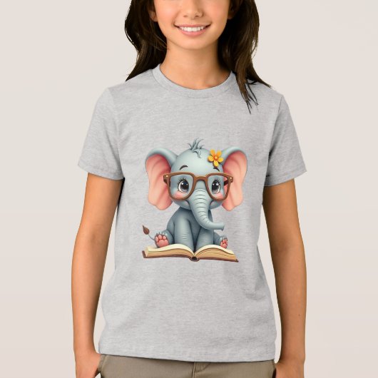 Wijze Baby Olifant Tri-Blend Shirt (Voorkant)