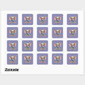 Wijze Baby Olifant Vierkante Sticker (Vel)