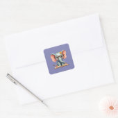 Wijze Baby Olifant Vierkante Sticker (Envelop)