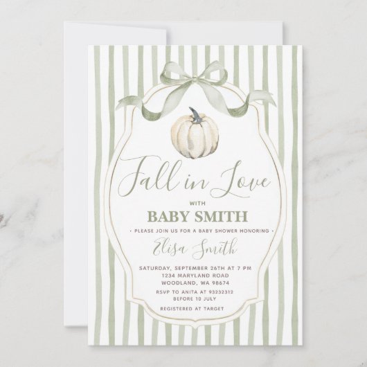 Wijze en witte pompoen Herfst in liefde Baby showe Kaart (Voorkant)