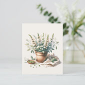 Wijze en zoete erwtenbloemen in Clay Pot Wall Art (Staand voorkant)