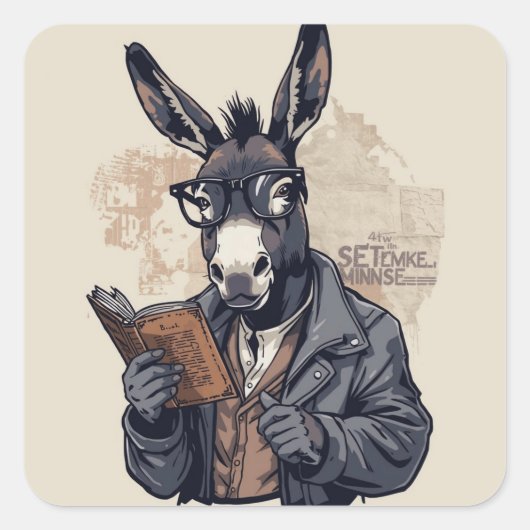 Wijze Ezel — Sticker (Voorkant)