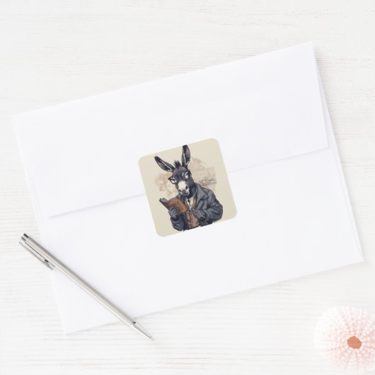Wijze Ezel — Sticker (Envelop)