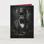 Wijze Gentleman Bulldog in Tux, Grappige Honden Kaart (Voorkant)
