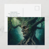 Wijze gezicht in oude boom mystiek bos briefkaart (Voorkant / Achterkant)