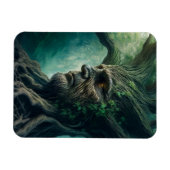 Wijze gezicht in oude boom mystiek bos magneet (Horizontaal)