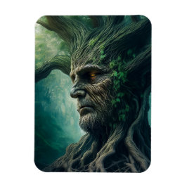 Wijze gezicht in oude boom mystiek bos magneet