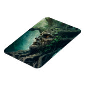 Wijze gezicht in oude boom mystiek bos magneet (Linkerzijde)