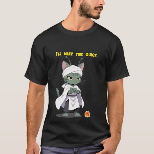 Wijze Groene Munchkin Krijger Kat T-shirt (Voorkant)