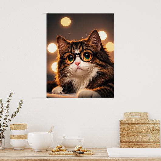 wijze kat poster (Keuken)