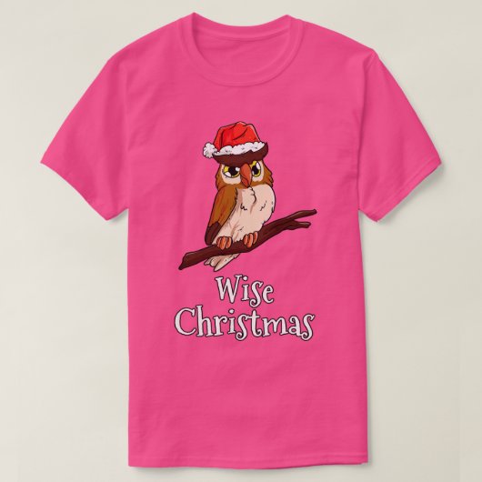 Wijze Kerstmis Vrolijk Kerstfeest Santas Pet Uil 1 T-shirt (Design voorkant)