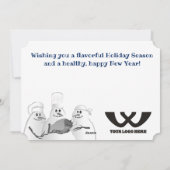 Wijze koks sneeuwman kalkoen culinaire kerst feestdagenkaart (Achterkant)