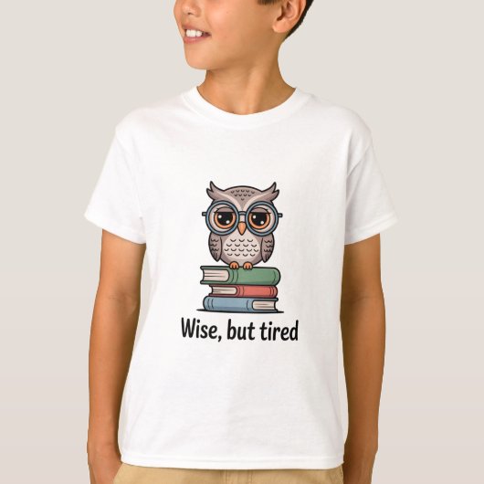 Wijze Maar Moeë Uil T-shirt (Voorkant)