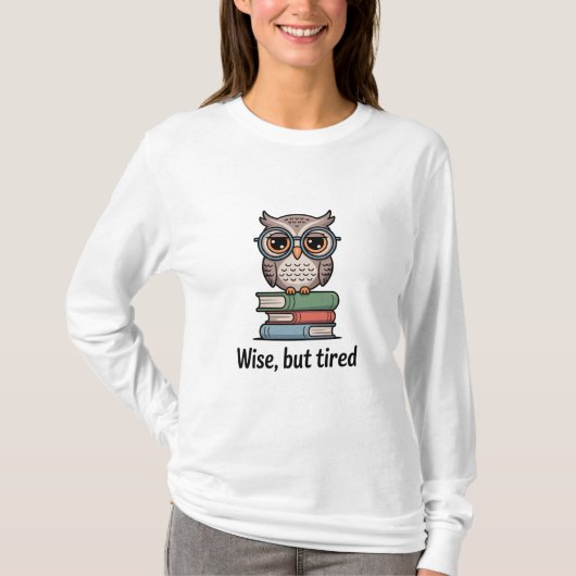 wijze maar vermoeide uil t-shirt (Voorkant)