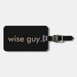 wijze man. bagagelabel