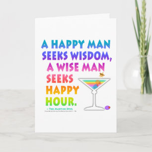 Wijze man zoekt Happy Hour Wenskaarten Kaart
