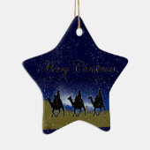 Wijze Mannen Bethlehem Christmas Star & Snow Ornam Keramisch Ornament (Rechts)