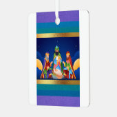 Wijze mannen bezoeken baby jesus metalen ornament (Voorkant links)